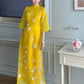 Yellow Mai 3D Branches Ao Dai Set | Pre-made Modernized Vietnamese Ao Dai| Women Ao Dai with Pants| Lunar New Year| Ao Dai Cach Tan