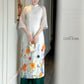 White Flower Garden Field Ao Dai Set | Pre-made Modernized Vietnamese with Pants| Lunar New Year| Ao Dai Cach Tan