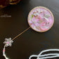 LUNA FLORA Pink Sakura Mini Fan #7| Vietnamese Ao Dai Accessories | Wedding Ao Dai | Bridal Ao Dai| Tet Lunar New Year Headband