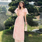 Pink Wing Sleeves Ao Dai Set 30C