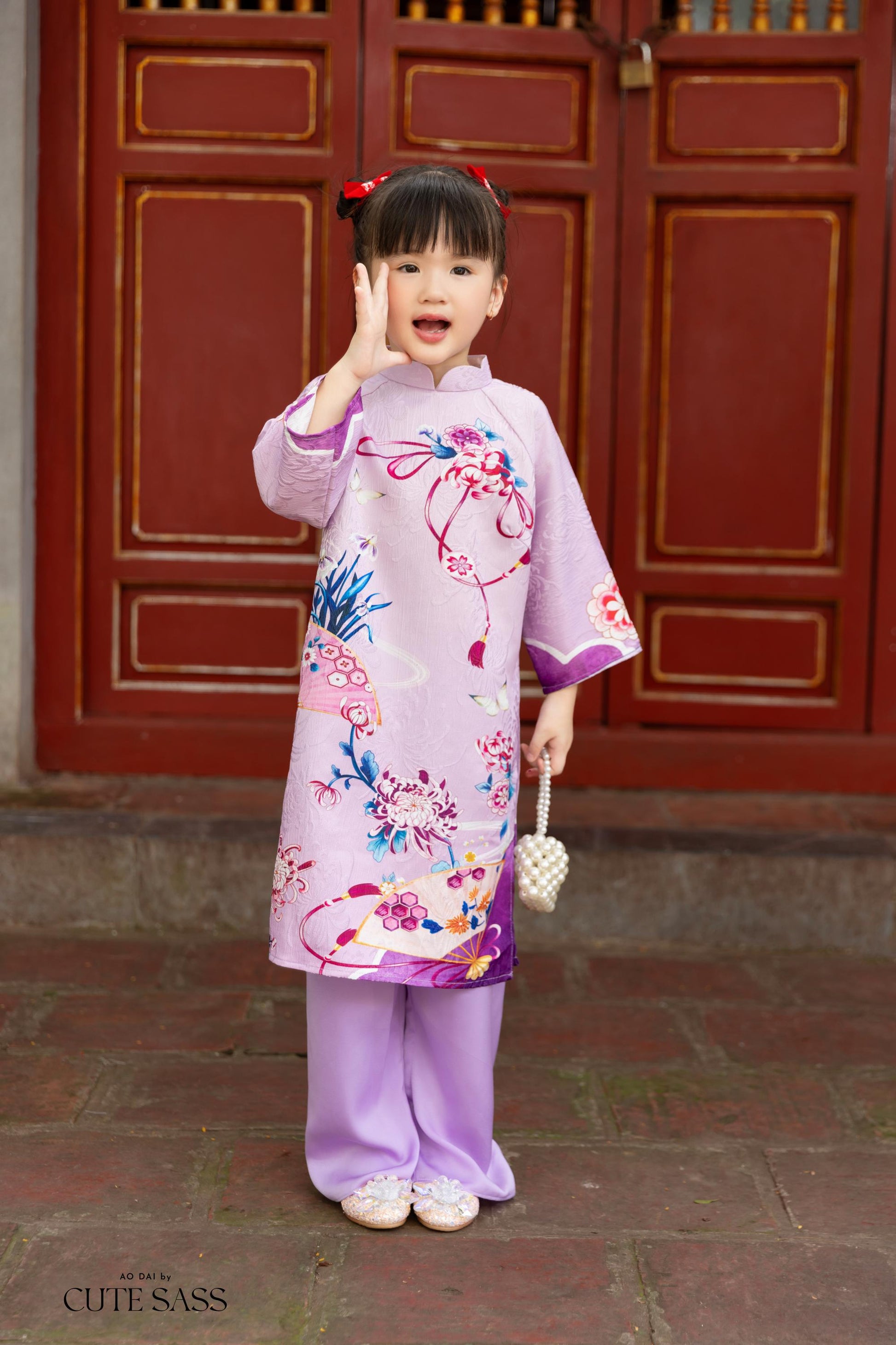 Mom and Daughter Purple Vibrant Matching Ao Dai Set| Pre-made Traditional Vietnamese Ao Dai | Lunar New Year | Ao Dai for Girl, Mom|