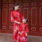 Mom and Daughter Red Vibrant Matching Ao Dai Set| Pre-made Traditional Vietnamese Ao Dai | Lunar New Year | Ao Dai for Girl, Mom|