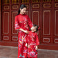 Mom and Daughter Red Vibrant Matching Ao Dai Set 31C