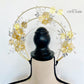 LUNA FLORA Gold Blossom Head Piece #7 | Vietnamese Ao Dai Accessories | Wedding Ao Dai | Bridal Ao Dai| Tet Lunar New Year Headband