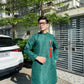 Men Dark Green Gam Ao Dai Top with Tassel 7A| Pre-made Traditional Vietnamese Ao Dai| Lunar New Year | Ao Dai for Dad, Boy | Ao Dai Tet|7A