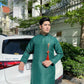 Men Dark Green Gam Ao Dai Top with Tassel 7A| Pre-made Traditional Vietnamese Ao Dai| Lunar New Year | Ao Dai for Dad, Boy | Ao Dai Tet|7A