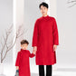 Men and Boy Red Tu Minh Ao Dai Set