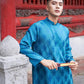 Men Blue Gam Silk Ao Dai Top| Pre-made Traditional Vietnamese Ao Dai| Lunar New Year | Ao Dai for Dad, Boy | Ao Dai Tet|