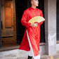 Men Red Gam Silk Ao Dai Top| Pre-made Traditional Vietnamese Ao Dai| Lunar New Year | Ao Dai for Dad, Boy | Ao Dai Tet|