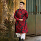 Men Black/Red Eranthis Gam Ao Dai Top | Pre-made Traditional Vietnamese Ao Dai| Lunar New Year | Ao Dai for Dad, Boy|Ao Dai Tet|