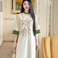 Linen Embroidery Ao Dai Set (6 Colors)