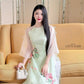 Pastel Green Lotus Bow Sleeves Ao Dai Set 19D