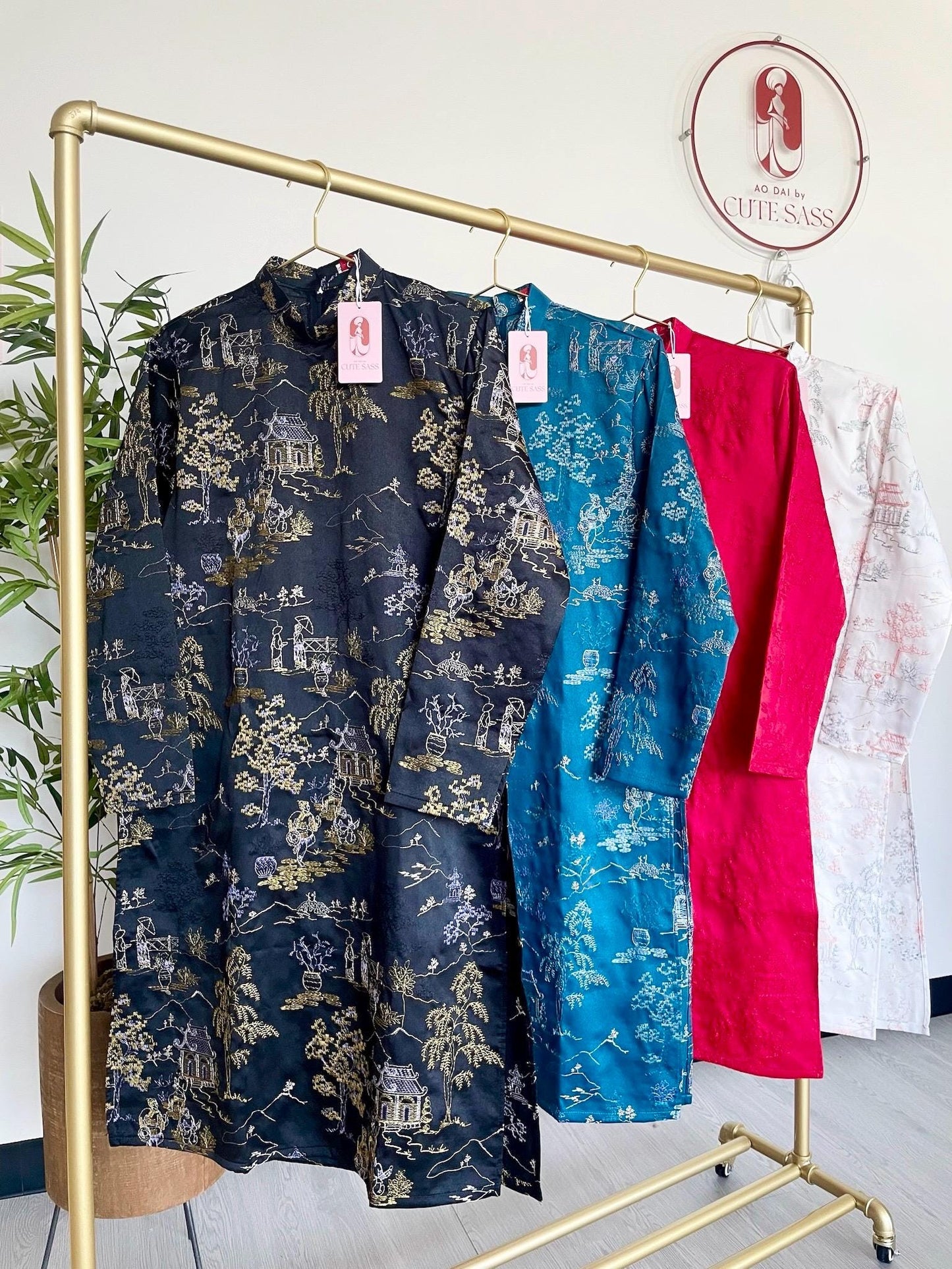 Men Tu Minh Ao Dai Set (4 COLORS) 38A