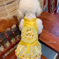 Pet Yellow Daisy Halter Ao Dai 14-15B| Pet Ao Dai Costume | Vietnamese Pet Outfit | Cute Dog and Cat Ao Dai | Lunar New Year Pet Clothes |