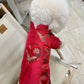 Pet Red Gam Tassel Ao Dai 14-15B| Pet Ao Dai Costume | Vietnamese Pet Outfit | Cute Dog and Cat Ao Dai | Lunar New Year Pet Clothes |