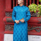 Men Blue Gam Silk Ao Dai Top| Pre-made Traditional Vietnamese Ao Dai| Lunar New Year | Ao Dai for Dad, Boy | Ao Dai Tet|