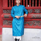 Men Blue Gam Silk Ao Dai Top| Pre-made Traditional Vietnamese Ao Dai| Lunar New Year | Ao Dai for Dad, Boy | Ao Dai Tet|