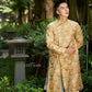 Men Gold Dragon Clouds 3D Gam Ao Dai Top| Pre-made Traditional Vietnamese Ao Dai| Lunar New Year | Ao Dai for Dad, Boy | Ao Dai Tet|