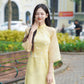 Yellow Sparkle Daisy Ao Dai Set 26C|Pre-made Modernized Vietnamese Ao Dai| Ao Dai with Pants | Lunar New Year| Ao Dai Truyen Thong|26C