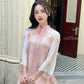 Shifted Pink Sleeves Bow Ao Dai Set 40B|Pre-made Modernized Vietnamese Ao Dai| Women Ao Dai with Pants | Lunar New Year| Ao Dai Cach Tan