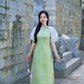 Green Tulip Wing Sleeves Ao Dai Set 27C|Pre-made Modernized Vietnamese Ao Dai| Women Ao Dai with Pants | Lunar New Year| Ao Dai Cach Tan|