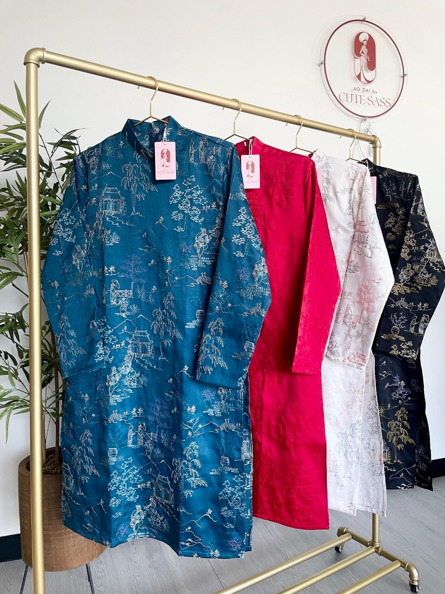 Men Tu Minh Ao Dai Set (4 COLORS) 38A