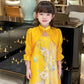 Mom and Daughter Yellow Cut Out Long Sleeves Ao Dai Set 31-32D| Pre-made Traditional Vietnamese Ao Dai | Lunar New Year |