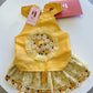 Pet Yellow Daisy Halter Ao Dai 14-15B