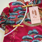 Pet Maroon Hac Patterns Ao Dai with Buttons 14-15B