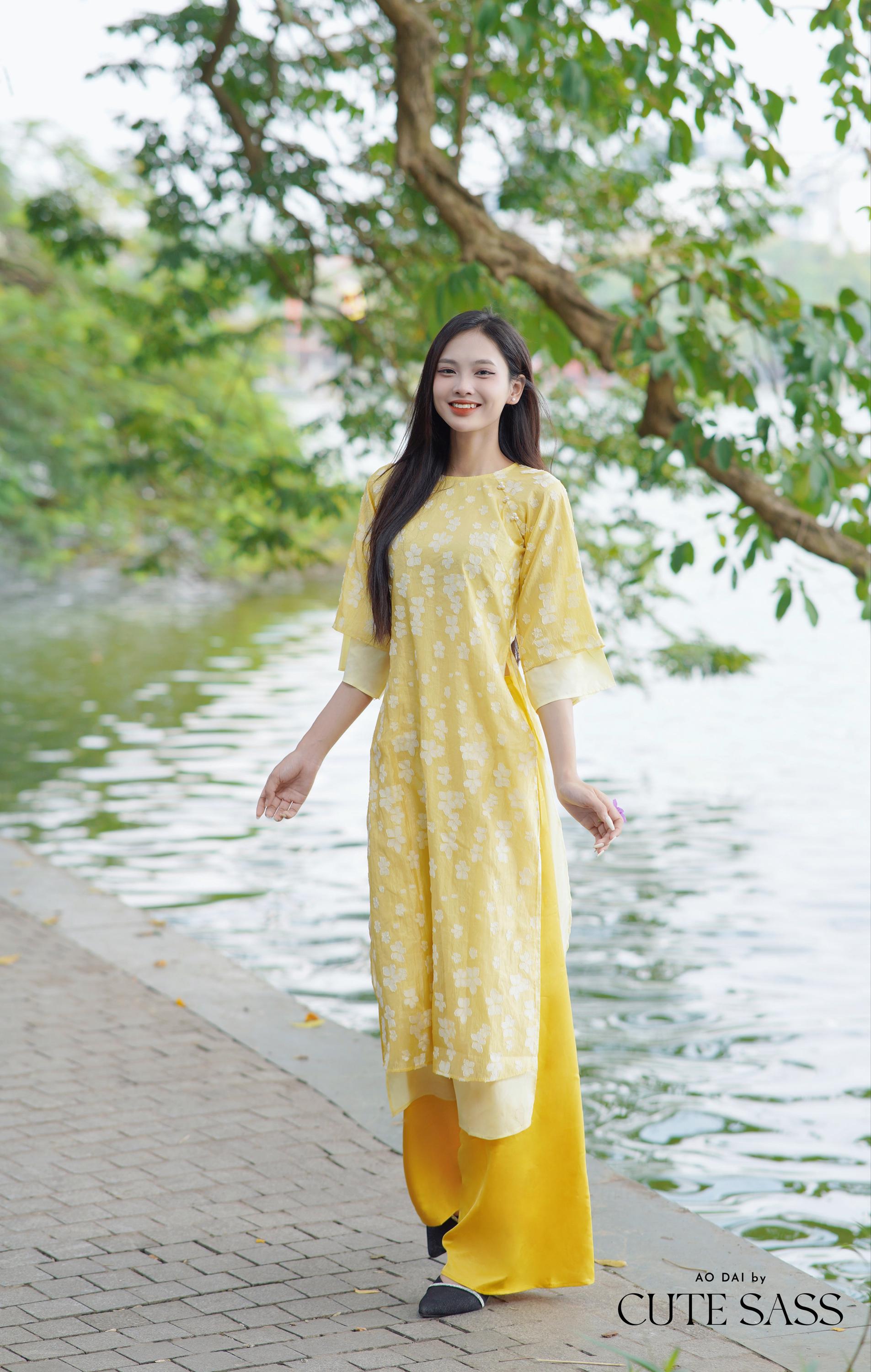 Shifted Mai Pearls Ao Dai Top Only, NO PANTS (5 Colors) FL|Pre-made Modernized Vietnamese Ao Dai|Pastel Ao Dai|