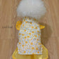 Pet Yellow Wing Sleeves Daisy Ao Dai 14-15B| Pet Vietnamese Ao Dai Outfit | Cute Dog and Cat Ao Dai | Lunar New Year Pet Clothes |