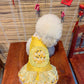 Pet Yellow Daisy Halter Ao Dai 14-15B