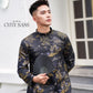 Men Black Tu Minh Ao Dai Top 29,38A| Pre-made Vietnamese Ao Dai| Lunar New Year | Ao Dai for Girl, Mom, Dad, Boy | Ao Dai Tet|