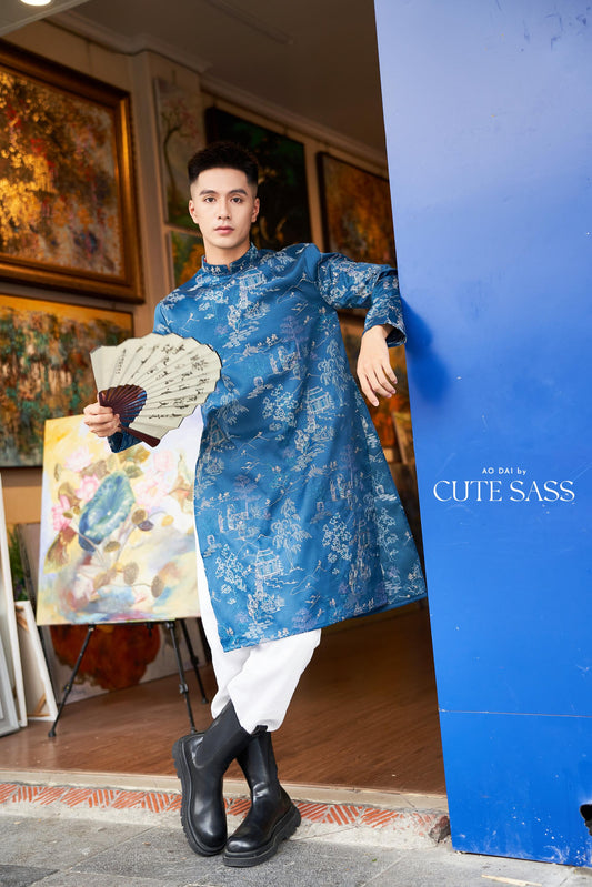 Men Tu Minh Ao Dai Set (4 COLORS) 29,38A| Pre-made Vietnamese Ao Dai| Lunar New Year | Ao Dai for Girl, Mom, Dad, Boy | Ao Dai Tet|