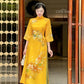 Moc Lan - Yellow Ombre with Green Pants Ao Dai Set |Pre-made Traditional Vietnamese Women Ao Dai with Pants | Lunar New Year|Ao Dai Cach Tan