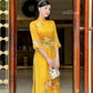 Moc Lan - Yellow Ombre with Green Pants Ao Dai Set |Pre-made Traditional Vietnamese Women Ao Dai with Pants | Lunar New Year|Ao Dai Cach Tan