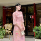 Moc Lan - Pink Ombre with Pink Pants Ao Dai Set 18B|Pre-made Traditional Vietnamese Women Ao Dai with Pants | Lunar New Year|Ao Dai Cach Tan