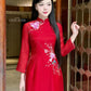 Moc Lan - Red Ombre with Pink Pants Ao Dai Set 18B| Pre-made Traditional Vietnamese Women Ao Dai with Pants |Lunar New Year| Ao Dai Cach Tan