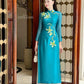 Moc Lan - Turquoise Ribbon Ao Dai Set 12B|Pre-made Traditional Vietnamese Women Ao Dai with Pants | Lunar New Year|Ao Dai Cach Tan