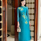 Moc Lan - Turquoise Ribbon Ao Dai Set 12B|Pre-made Traditional Vietnamese Women Ao Dai with Pants | Lunar New Year|Ao Dai Cach Tan