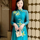 Moc Lan - Turquoise Ribbon Ao Dai Set 12B|Pre-made Traditional Vietnamese Women Ao Dai with Pants | Lunar New Year|Ao Dai Cach Tan