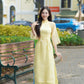 Yellow Sparkle Daisy Ao Dai Set 26C|Pre-made Modernized Vietnamese Ao Dai| Ao Dai with Pants | Lunar New Year| Ao Dai Truyen Thong|26C