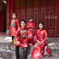 Mom and Daughter Red Vibrant Matching Ao Dai Set 31C