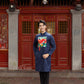 Cat Tuong - Dad and Boy Navy Blue Vibrant Matching Ao Dai Set (No Tassel) | Pre-made Traditional Vietnamese Ao Dai | Lunar New Year