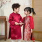 Nhu Y - Family Red/Gold Butterflies Matching Ao Dai Set | Pre-made Traditional Vietnamese Ao Dai | Lunar New Year