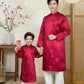 Nhu Y - Family Red/Gold Butterflies Matching Ao Dai Set | Pre-made Traditional Vietnamese Ao Dai | Lunar New Year