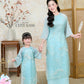 Nhu Y - Family Blue/Silver Butterflies Matching Ao Dai Set