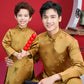 Nhu Y - Family Gold/White Mountain Matching Ao Dai Set | Pre-made Traditional Vietnamese Ao Dai | Lunar New Year