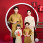 Nhu Y - Family Gold/White Mountain Matching Ao Dai Set | Pre-made Traditional Vietnamese Ao Dai | Lunar New Year