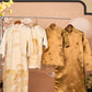 Nhu Y - Family Gold/White Mountain Matching Ao Dai Set | Pre-made Traditional Vietnamese Ao Dai | Lunar New Year